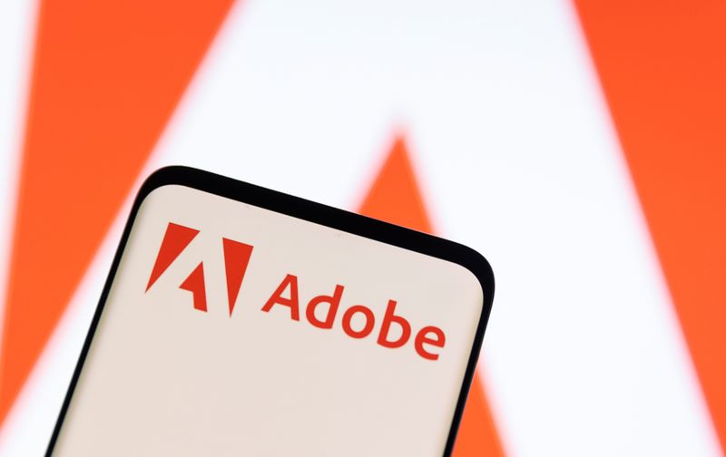 Illustration shows Adobe logo