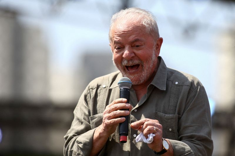FILE PHOTO: Former President of Brazil Lula speaks in Taboao da Serra