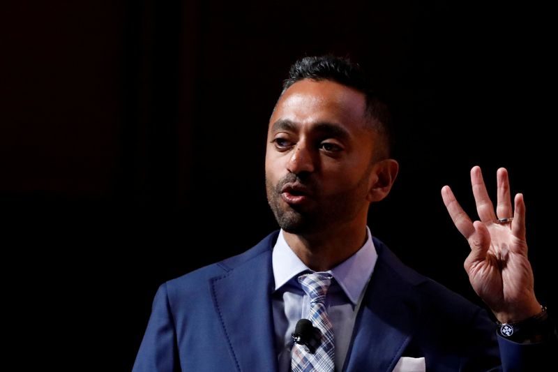 FILE PHOTO: Chamath Palihapitiya, founder and CEO of Social Capital, at a conference in 2017
