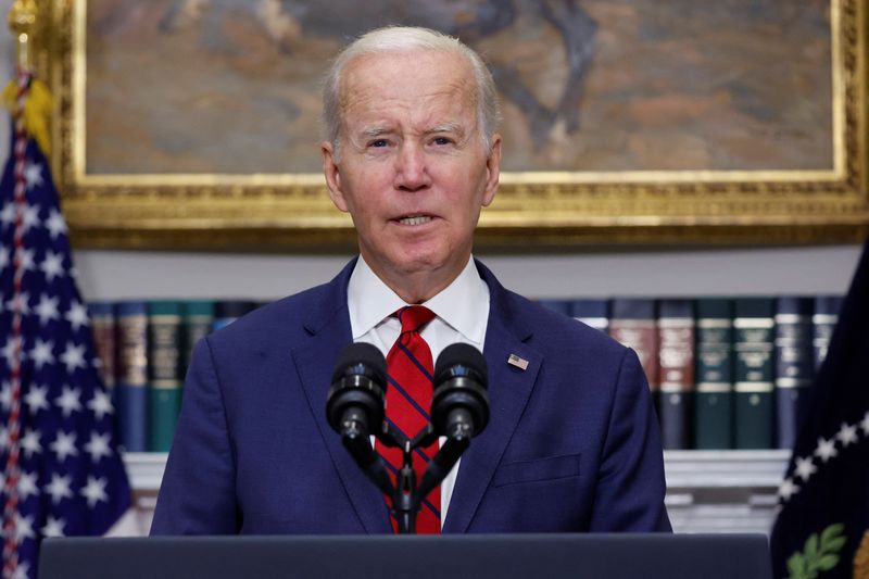 FILE PHOTO: U.S. President Biden delivers remarks on the proposed DISCLOSE Act at the White House in Washington