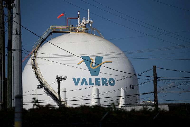 FILE PHOTO: The Valero refinery next to the Houston Ship Channel is seen in Houston