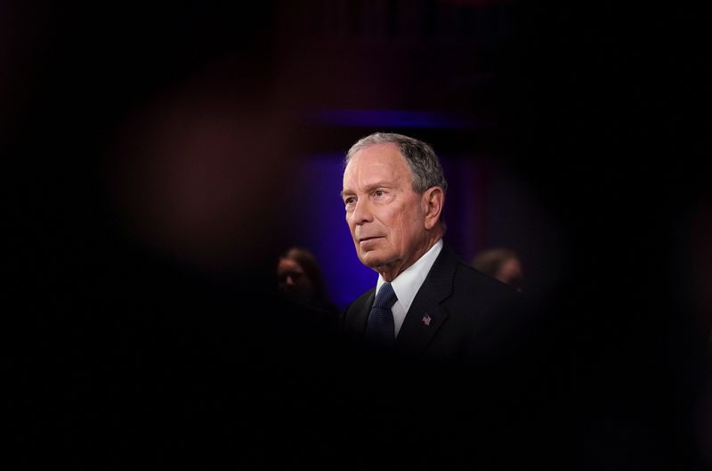 FILE PHOTO: Democratic presidential contender Michael Bloomberg at a town hall in Manassas, Virginia