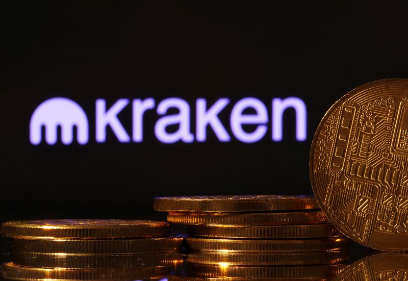 FILE PHOTO: Illustration shows Kraken cryptocurrency exchange logo