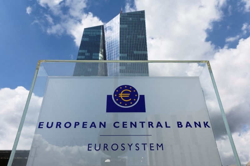 Esterno dell'edificio della Banca Centrale Europea (Bce) a Francoforte