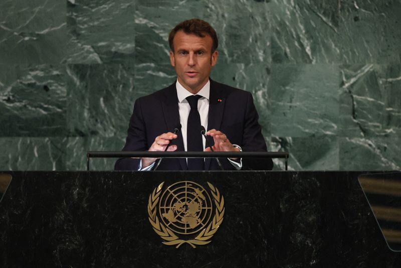Emmanuel Macron s'adresse à la 77e session de l'Assemblée générale des Nations Unies