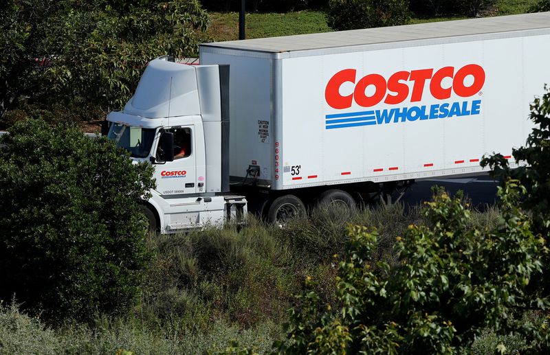FILE PHOTO: A Costco truck makes a deliver to a Costco store in Carlsbad, California