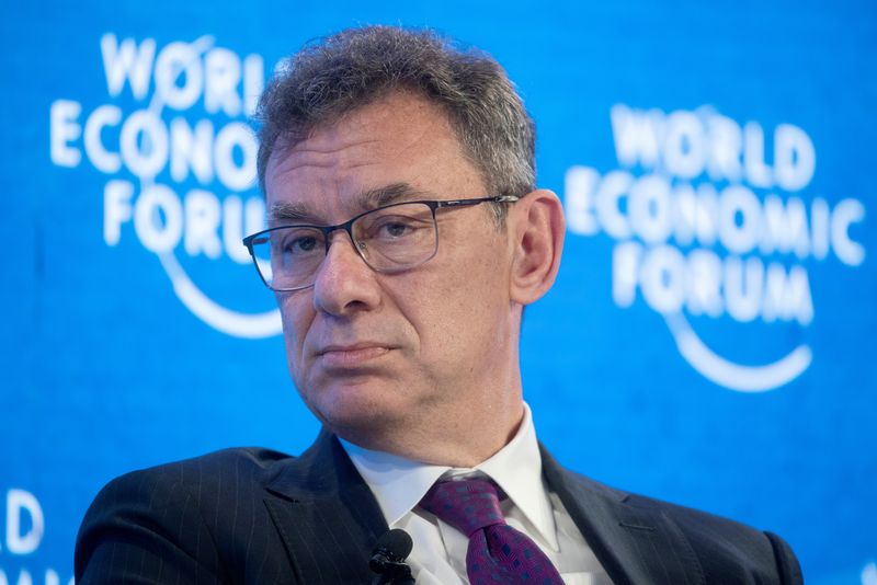 FILE PHOTO:  Bourla, CEO of Pfizer attends a discussion at the World Economic Forum in Davos