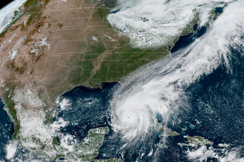 FILE PHOTO: Hurricane Ian makes its way to Florida's west coast after passing Cuba