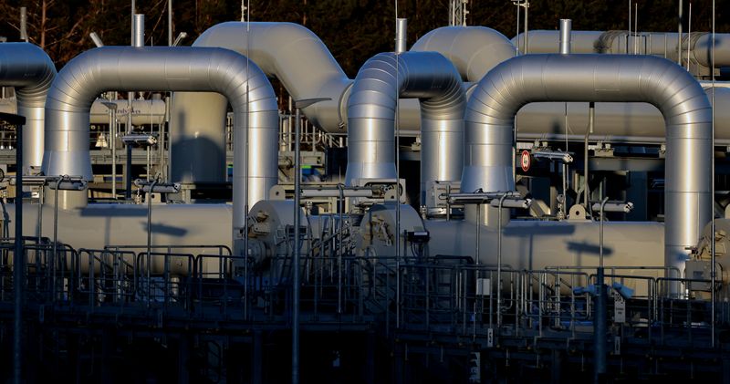 FILE PHOTO: Pipes at the landfall facilities of the 'Nord Stream 2' gas pipeline in Lubmin