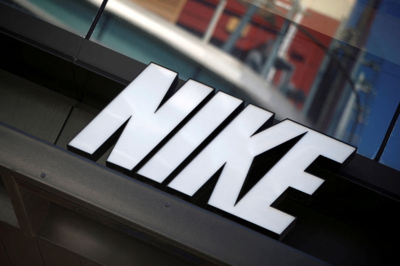 FILE PHOTO: The logo of Nike is seen in Los Angeles
