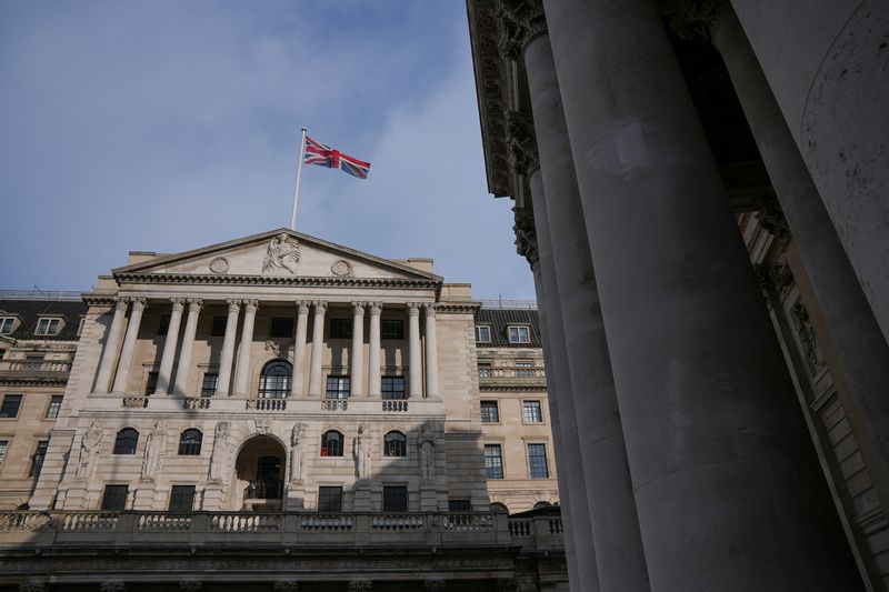 A view of the Bank of England in London