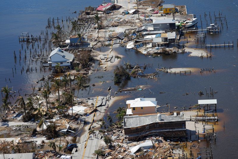 Hurricane Ian destruction is seen in Pine Island, Florida
