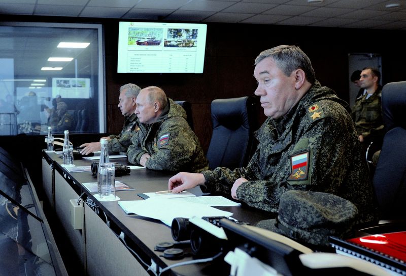 FILE PHOTO: Russian President Putin oversees the Vostok-2022 military drills in Primorsky Region
