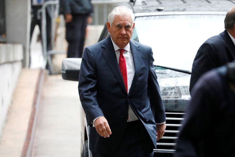 Former Exxon Mobil CEO and former U.S. Secretary of State Rex Tillerson arrives at New York Supreme Court in New York