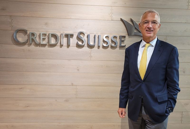FILE PHOTO: Axel Lehmann, chairman of Swiss bank Credit Suisse, poses for a portrait at the lender's office in Singapore