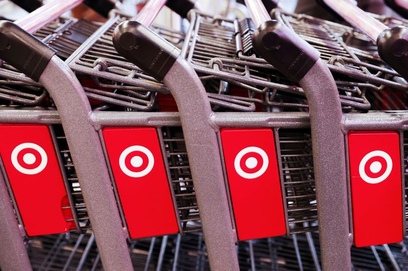 FILE PHOTO: A Target logo is seen on shopping carts at a Target store in Manhattan, New York City