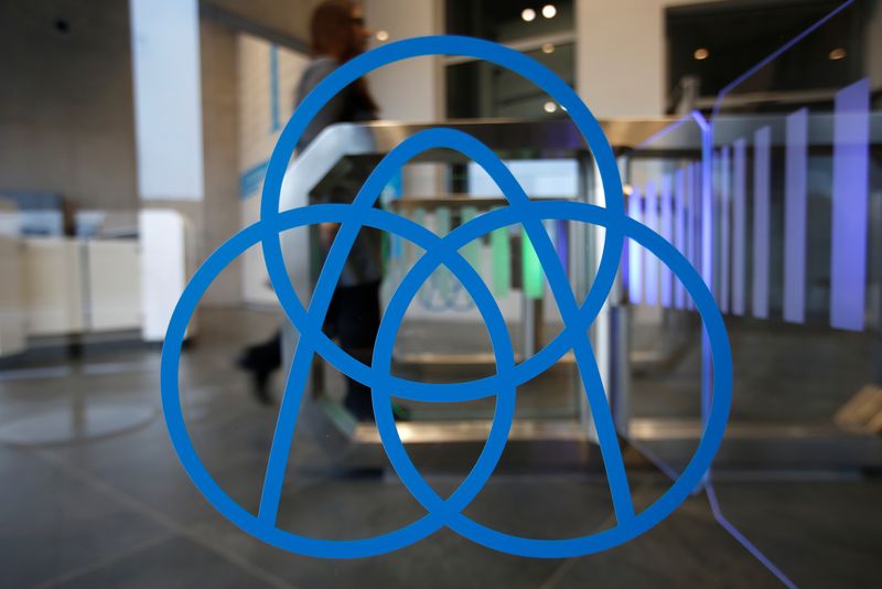 FILE PHOTO: Thyssenkrupp's logo is seen in the elevator test tower in Rottweil