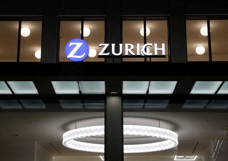 FILE PHOTO: The logo of Zurich Insurance is seen in Zurich