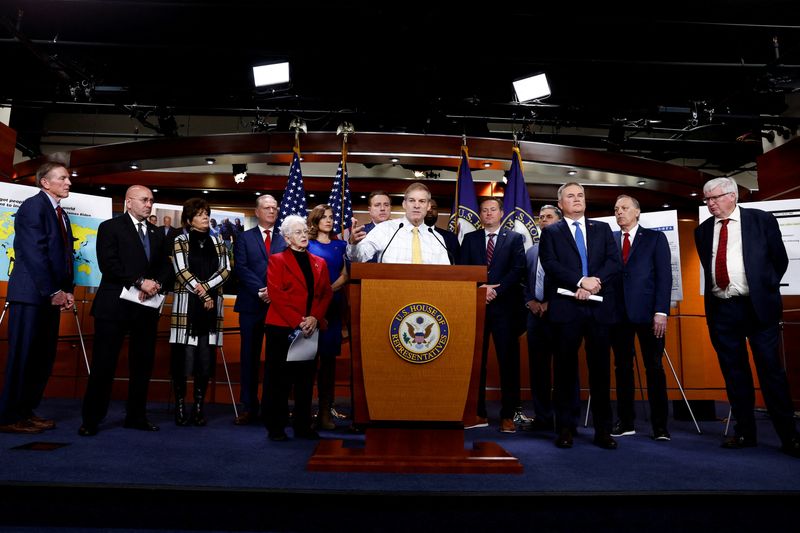 FILE PHOTO: U.S. House Republicans hold news conference to discuss investigation into Biden family’s business dealings on Capitol Hill in Washington