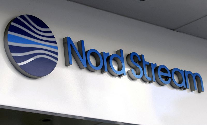 Le logo de Nord Stream au siège de Nord Stream AG à Zoug, en Suisse