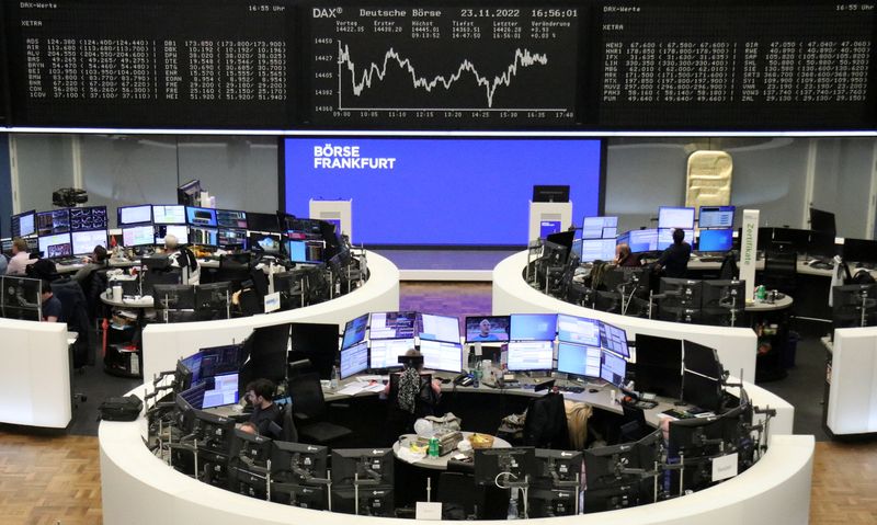 FILE PHOTO: German share price index DAX graph is pictured at the stock exchange in Frankfurt