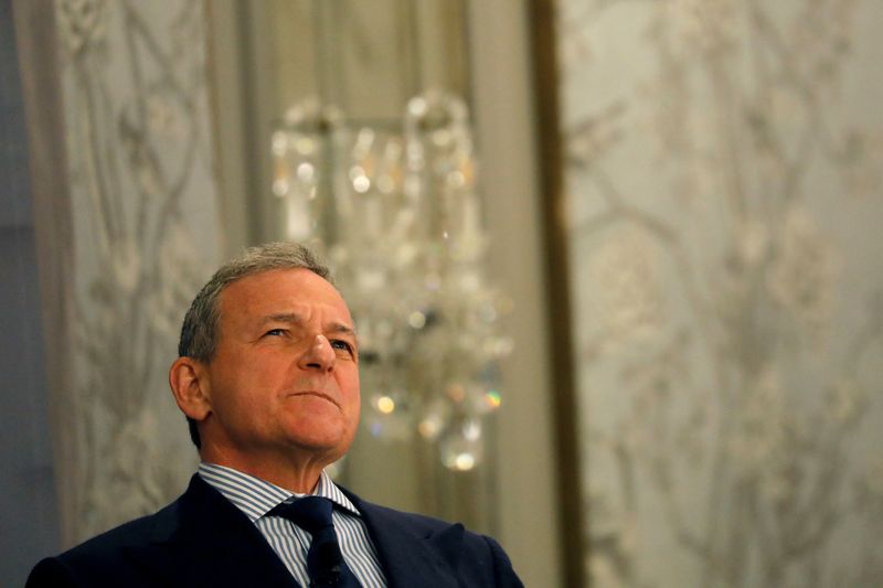 FILE PHOTO: Robert Iger, Chairman and CEO at The Walt Disney Company speaks to the Economic Club of New York