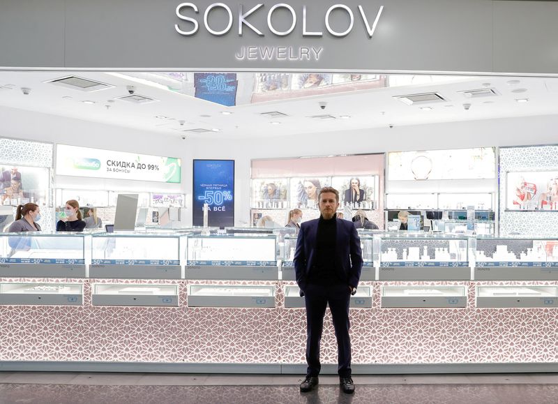 FILE PHOTO: Sokolov, managing partner and co-owner of Sokolov Jewelry, poses in Moscow