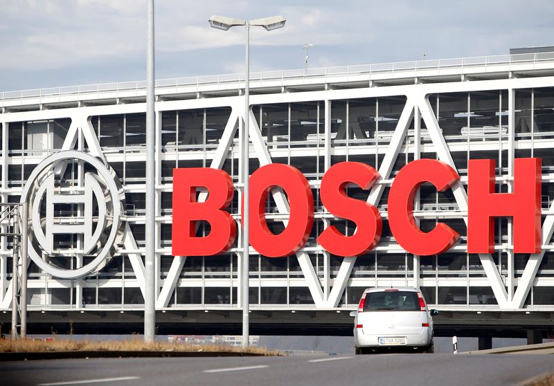 Bosch parking deck is pictured near airport in Stuttgart