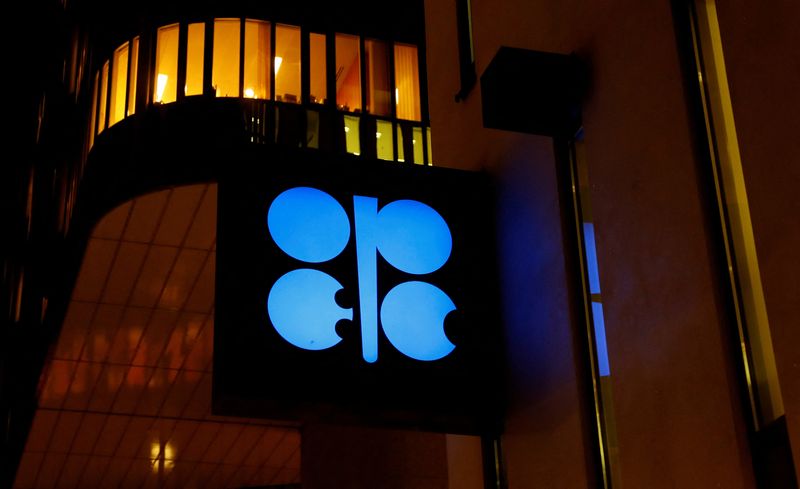 FILE PHOTO: The logo of the OPEC is seen at OPEC's headquarters in Vienna