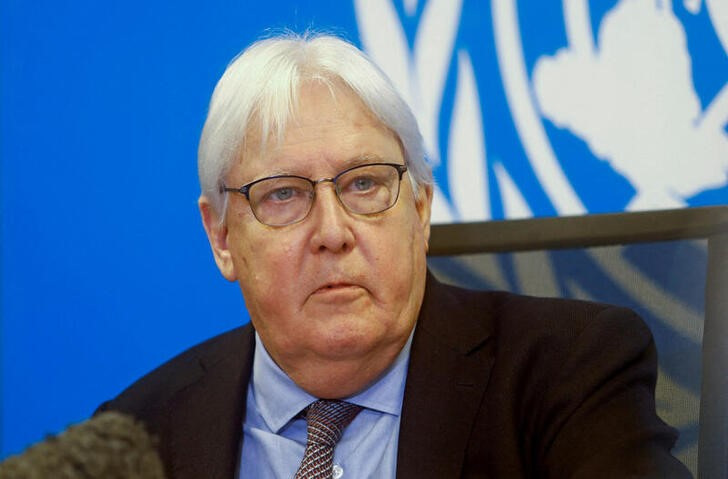 FILE PHOTO: Martin Griffiths, the Under-Secretary-General for Humanitarian Affairs and Emergency Relief Coordinator, briefs reporters on the famine and humanitarian situation in Mogadishu
