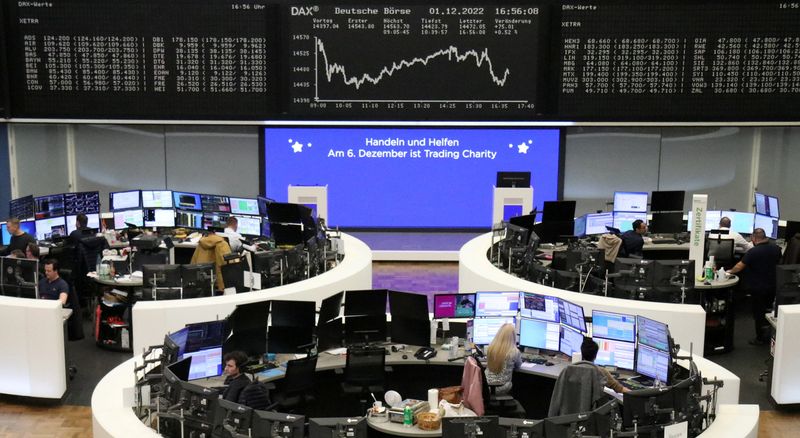 FILE PHOTO: German share price index DAX graph is pictured at the stock exchange in Frankfurt