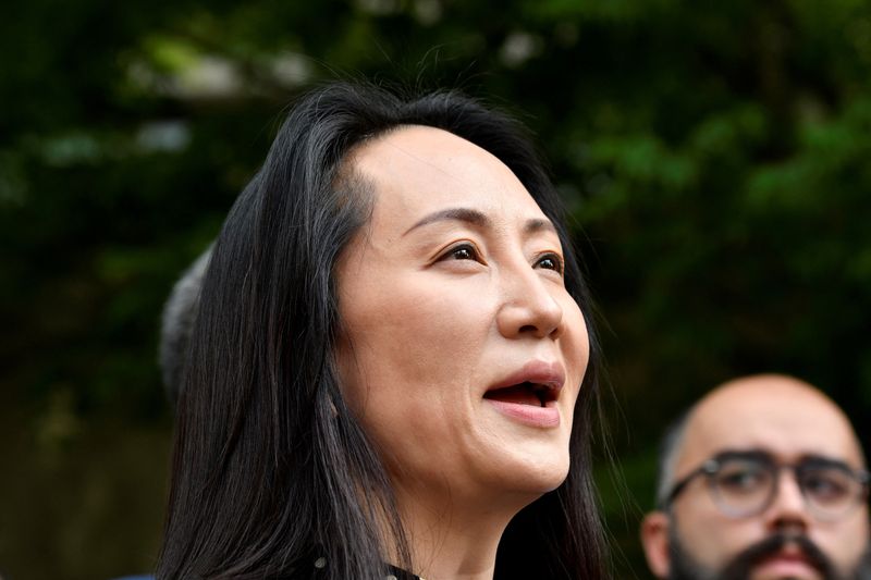 FILE PHOTO: Huawei Technologies Chief Financial Officer Meng Wanzhou leaves a court hearing in Vancouver