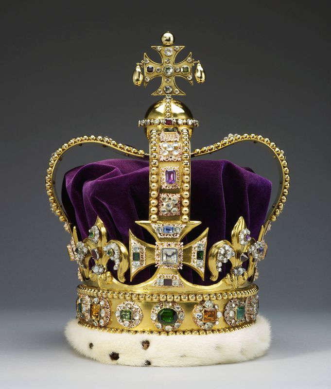 Undated handout photo shows St Edward's Crown which will be worn by Britain's King Charles on his coronation