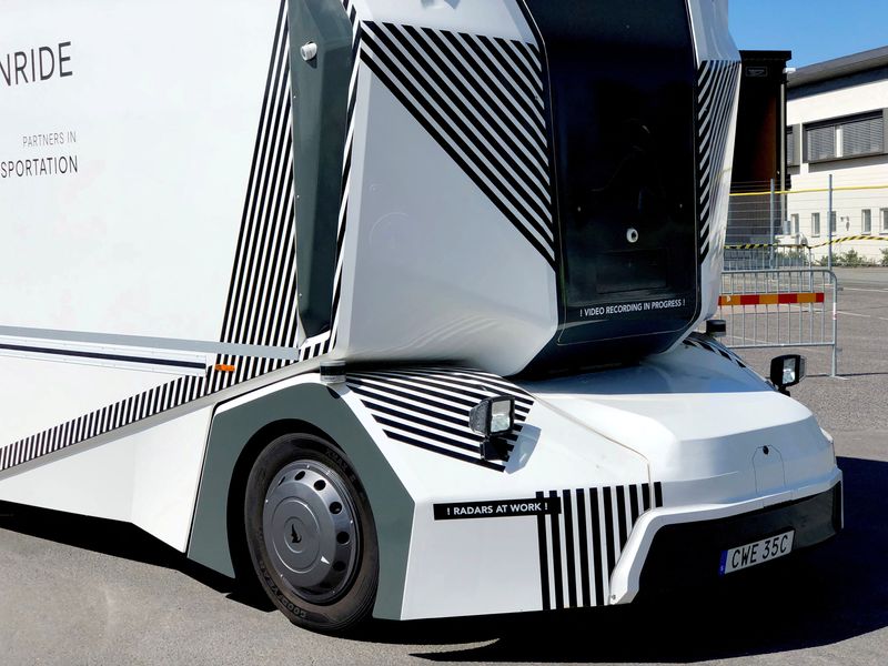 FILE PHOTO: Swedish start-up Einride driverless electric truck is seen in Jonkoping