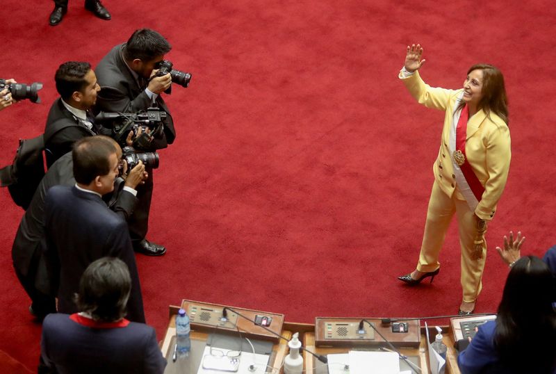 Peruvian Vice President Boluarte's swearing-in after Congress approved removal of President Castillo, in Lima