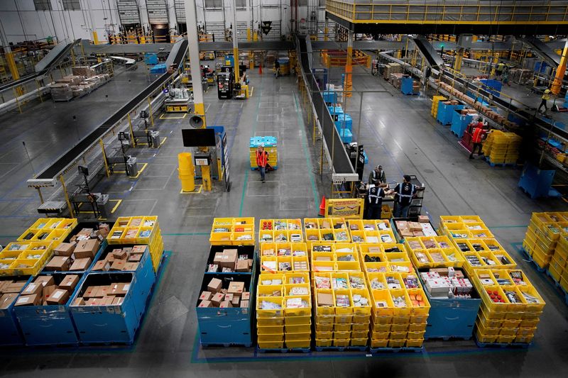FILE PHOTO: Cyber Monday at the Amazon fulfilment center in Robbinsville Township in New Jersey
