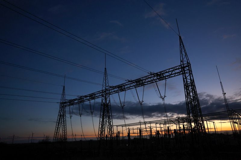 FILE PHOTO: Electrical power pylons near Weselitz
