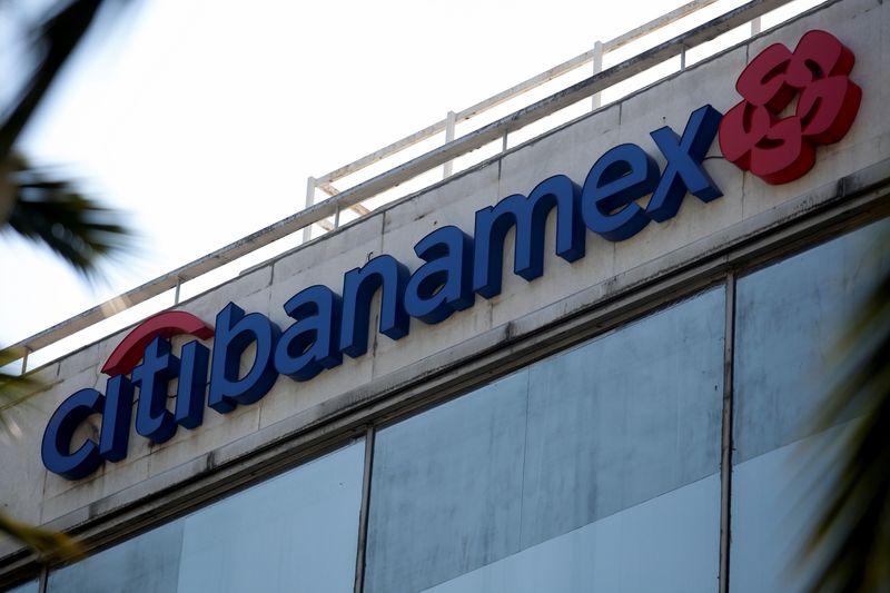 The logo of Citibanamex is pictured at a bank branch in Mexico City