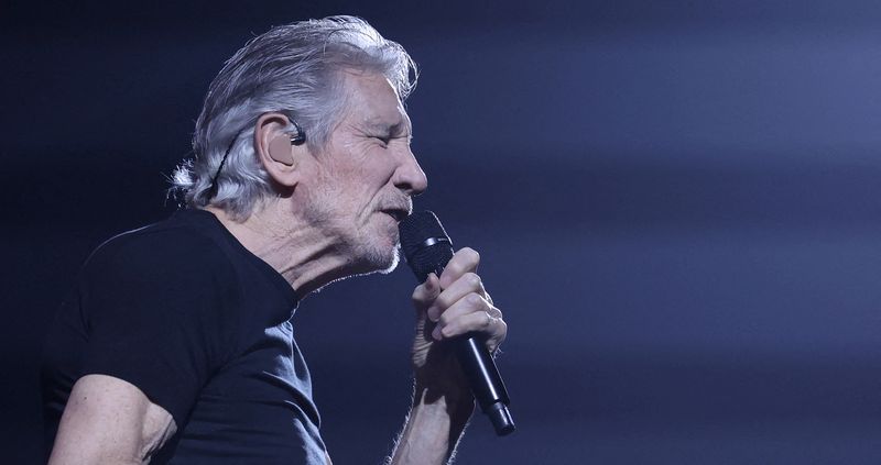 FILE PHOTO: Pink Floyd co-founder Roger Waters performs during his This Is Not a Drill tour at Crypto.com Arena in Los Angeles