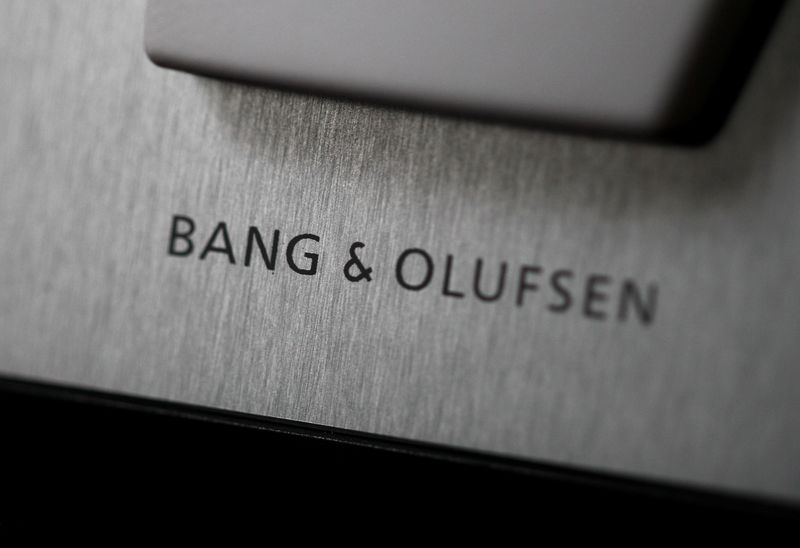 FILE PHOTO: A name of Bang & Olufsen is pictured on a device in a shop in Warsaw