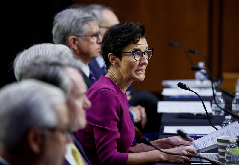FILE PHOTO: Chief executives of the country's largest banks testify at a  Senate Banking, Housing, and Urban Affairs hearing on Capitol Hill in Washington